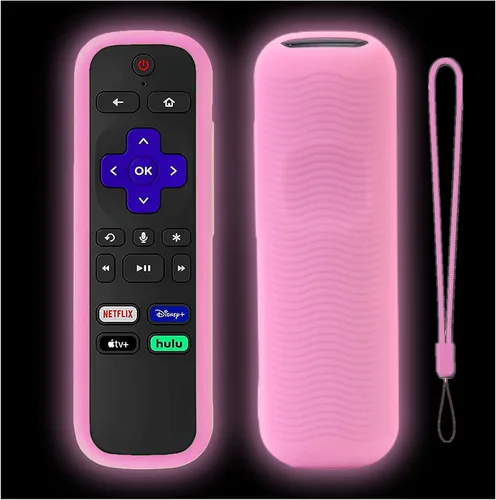 Vista 18 de Funda protectora de silicona para control remoto de Roku Funda universal para control remoto Roku de TCL Hisense con rastreador, luz en la Azul