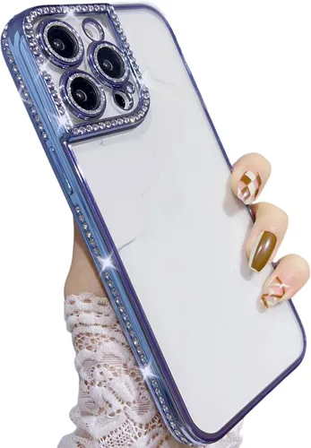 Vista 12 de Funda diseñada para iPhone 11 Pro Max con purpurina, cubierta de lujo con incrustaciones de diamantes para mujeres y niñas con protector de cámara