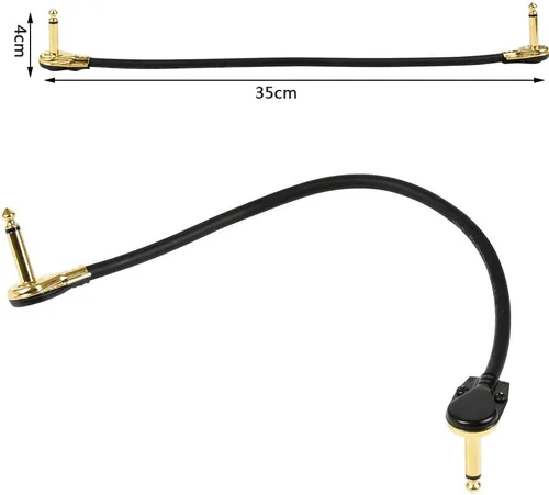Vista 2 de TIMESETL Paquete de 3 cables de conexión de guitarra de 12 pulgadas, ultra silenciosos, con efecto de instrumento, cables de parche de pedal de 1/4