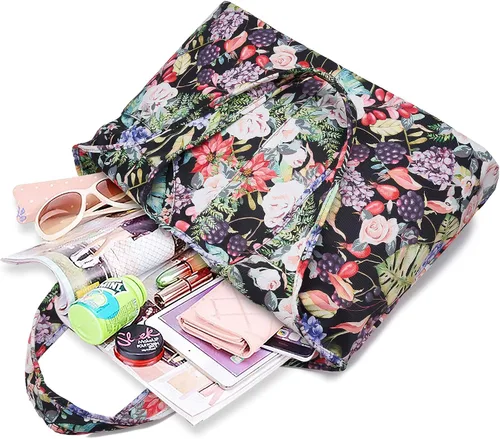 Vista 5 de ZOOEASS - Bolso grande de hombro para mujer, impermeable, multifunción, de nailon, para viaje