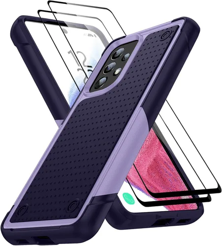 Vista 40 de Jeylly Compatible con Samsung Galaxy A22 5G Funda, Funda Samsung A22 5G con 2pcs protectores de pantalla de vidrio templado