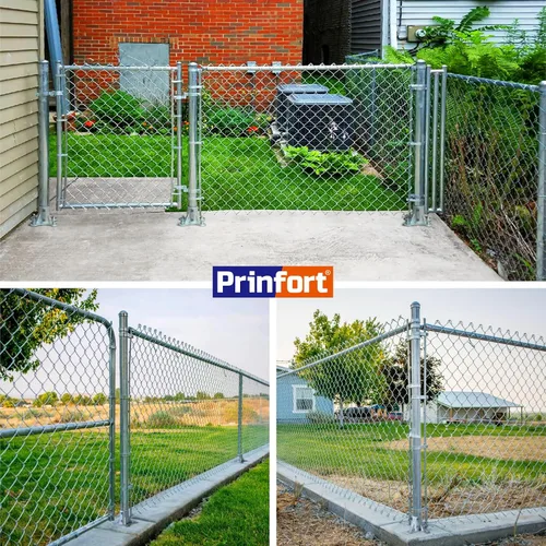 Vista 7 de 2Pack 2"(Actual: 1 7/8" DE) Soporte de base de poste de valla de eslabones de cadena con brida galvanizada