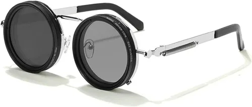 Vista 9 de willochra Gafas de sol ajustables 1-9 lentes de filtro Moonglass-Nd ajustables tinte redondeado gafas polarizadas para hombres C2