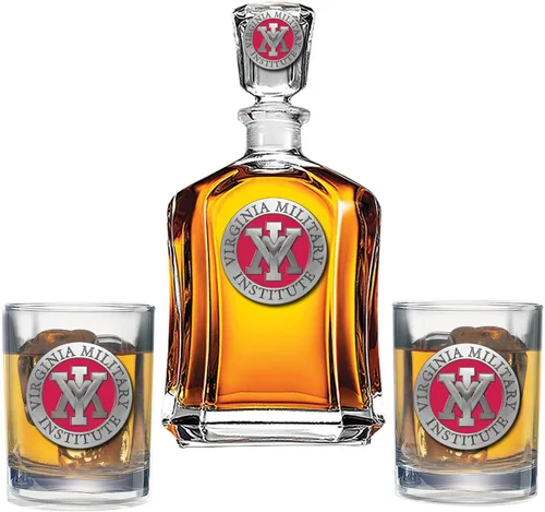 Vista 22 de Heritage Pewter Juego de decantador Appalachian State con 2 vasos combinados, vertedor de 24 onzas con 2 vasos dobles antiguos, vidrio de peltre