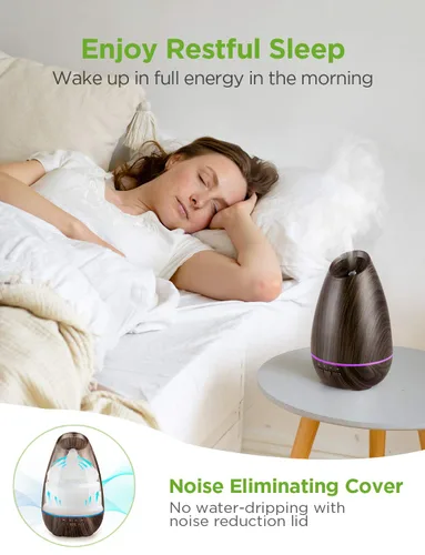Vista 6 de InnoGear - Difusor de aromaterapia para aceites esenciales, 13.5 fl oz, humidificador de niebla fría con 4 temporizadores, sin agua, apagado