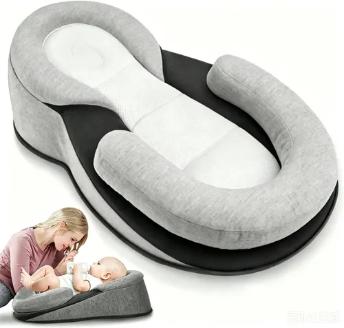 Vista 3 de Almohada de Reposo para Bebé Cojín para Reflujo Almohada para Lactancia, Alimentación con Biberón, Tiempo Boca Abajo