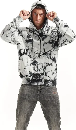 Vista 3 de KLIEGOU Mens Tie-Dye printed Pullover Hooded Sweatshirt
