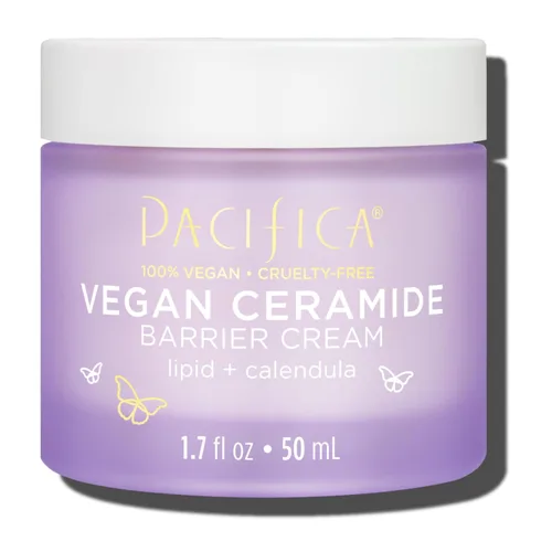 Vista 14 de Crema Facial Pacifica - Crema de Barrera de Ceramida Vegana con Niacinamida y Manteca de Karité - Hidratante Crema Facial Diaria Libre de Fragancia