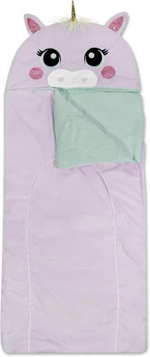 Vista 5 de Heritage Kids - Saco de dormir con capucha de zorro rosa, 64 pulgadas de largo x 25 pulgadas de ancho