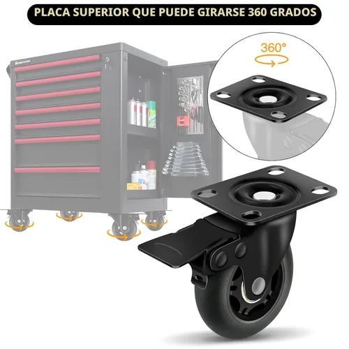 Vista 9 de Apllamo Juego de 4 ruedas de 3 pulgadas, 4 ruedas silenciosas resistentes, carga máxima de 2000 libras. Adecuado para hacer ruedas suaves