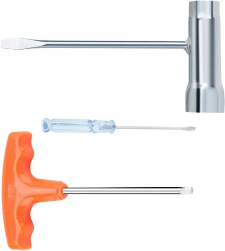 Vista 2 de Llave en T de 0.512 in por 0.748 in y destornillador Torx T27 para motosierras Stihl Makita Husqvarna Dolmar Partner Echo Jonsered Poulan John Deere