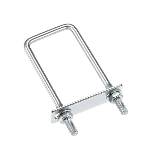 Vista 8 de uxcell Pernos cuadrados en U de 1 "(25 mm) de ancho interior de acero al carbono M8 con tuercas, placa de marco, arandelas redondas