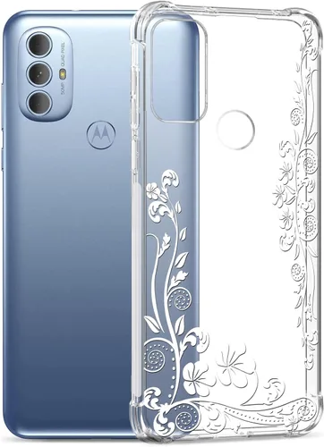 Vista 8 de Funda transparente floral para Moto G Power 2022/Moto G Pure para mujeres/niñas, bonita funda de teléfono, diseño de flores, delgada, suave