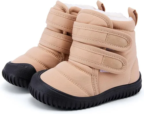 Vista 25 de BMCiTYBM Botas de nieve para bebés y niños pequeños, zapatos de invierno para niños y niñas, zapatos de bebé de piel sintética para clima frío