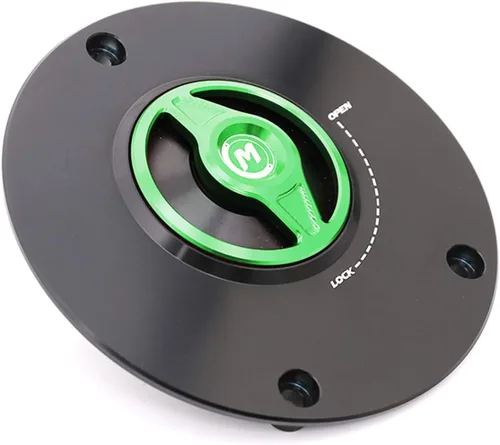 Vista 2 de Tapa de combustible de gas de liberación rápida CNC verde REVO compatible con ZX-6R Ninja 07-18 ER-6F 06-16 Z1000 SX 11-18 KLZ1000 12-18 2019