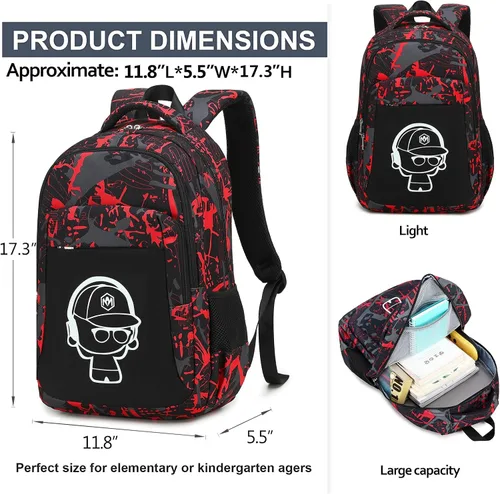 Vista 5 de Mochila escolar para niños con fiambrera para niñas, bolsa de libros, mochila escolar preescolar, jardín de infantes, mochila para niños pequeños