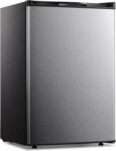 Vista 17 de Kismile Mini congelador, congelador vertical de 1.1 pies cúbicos con puerta individual reversible, estantes extraíbles, congelador pequeño con Negro