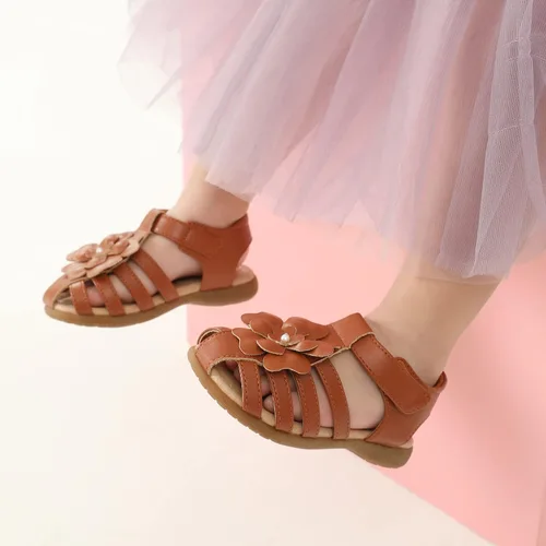 Vista 5 de DREAM PAIRS Sandalias de vestir de verano para niñas y niños pequeños con punta cerrada
