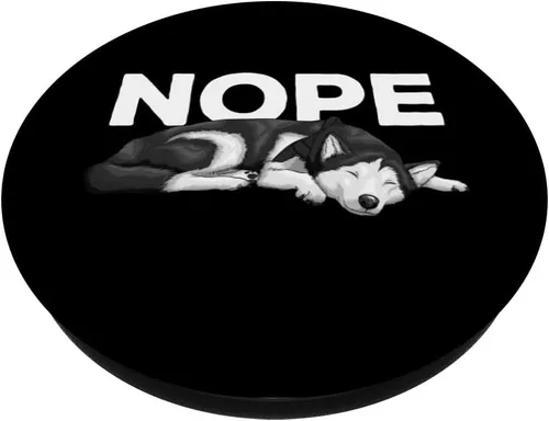 Vista 2 de Divertido diseño de husky siberiano para hombres y mujeres, amantes de los perros Husky PopSockets intercambiables PopGrip