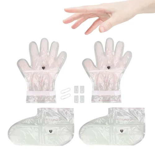 Vista 6 de Mascarillas hidratantes para manos y pies, mascarillas hidratantes intensivas para manos y pies, talón agrietado seco para manos, set de regalo