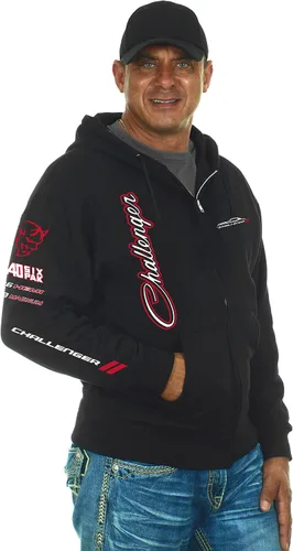 Vista 4 de JH DESIGN GROUP Sudadera con capucha Dodge Challenger para hombre en 2 estilos y cremallera