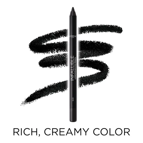 Vista 4 de L'Oreal Paris Makeup Infallible Pro-Last Lápiz delineador de ojos, impermeable y resistente a las manchas, se desliza con facilidad para crear