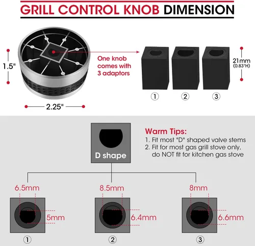 Vista 8 de Unicook Paquete de 4 cubiertas de parrilla de 58 pulgadas y perilla de control de parrilla