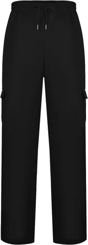 Vista 2 de Pantalones cargo para hombre, cintura elástica, con cordón, ajuste relajado, pantalones de senderismo, pantalones casuales de trabajo, pantalones