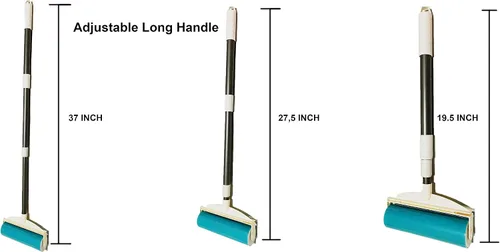 Vista 2 de Removedor de pelo adhesivo reutilizable sin cinta adhesiva para gatos y perros, con mango largo, herramienta lavable, cepillo para limpiar tu