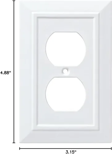 Vista 9 de Franklin Placa de pared/placa para interruptores/funda, simple, de arquitectura clásica, de bronce, Blanco, W35242-PW-C