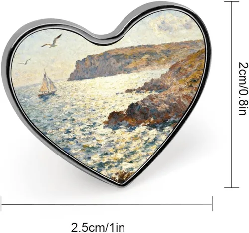 Vista 2 de Cap Negre Watercolor Brooch Personalized Heart Brooch Fashion Aluminum Alloy Love Heart Shaped Lapel Pin Metal Badge Brooches for Shirt Clothing