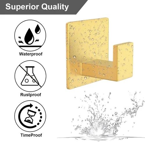 Vista 5 de HUFEEOH Ganchos adhesivos para toallas, ganchos de aluminio para toallas de baño, ganchos de pared para colgar, ganchos de pared adhesivos