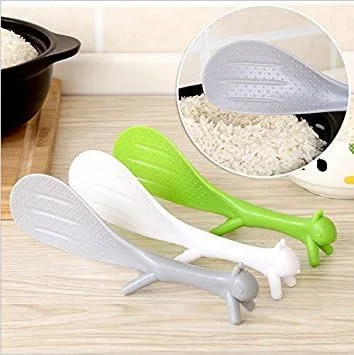 Vista 3 de Charmed Cuchara de paleta de arroz antiadherente en forma de ardilla de plástico (multicolor)