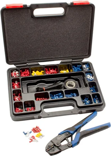 Vista 2 de Eastwood Crimp-Right Kit de crimpado de conector sin soldadura Férula Crimpadora Alicates Pelacables y conectores Terminal Kit de herramientas