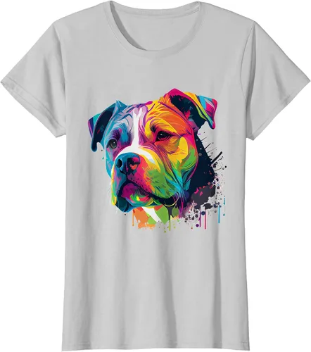 Vista 41 de Colorful American Bulldog American Bully Men Women T-Shirt Asphalt Grey