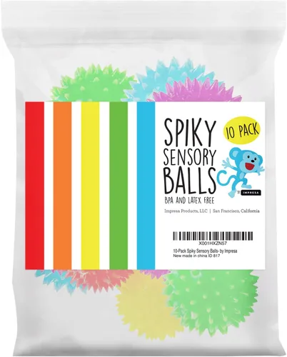 Vista 7 de IMPRESA Bolas de estrés con puntas – Cesta de regalo para niños – Compromiso sensorial y juguetes sensoriales – Recuerdos de fiesta y bolas