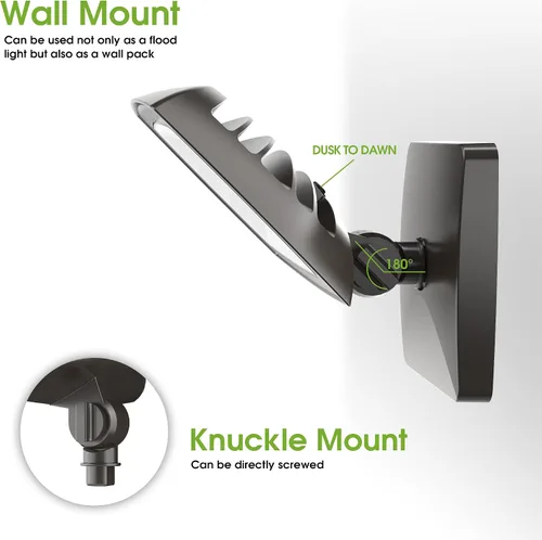 Vista 3 de Luz de inundación LED para exteriores con fotocélula del anochecer al amanecer, luz de seguridad al aire libre de 120 W, para jardines, patios