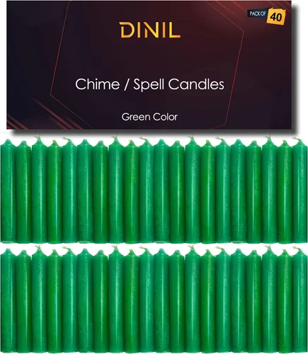 Vista 7 de Dinil – Velas de Hechizo y Chime (40 Velas Blancas) – Mini Velas Cónicas Premium de 4" x 1/2" para Rituales, Cumpleaños, Altar, Hechizos, Velas