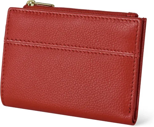 Vista 16 de Billetera Oak Leathers para mujer de piel de grano completo - Pequeña con protección RFID, monedero para monedas, tarjetero de crédito y DNI