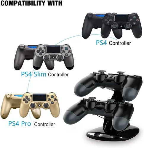 Vista 7 de VSEER Playstation 4PS4PS4 ProPS4 - Cargador para mando de PS4