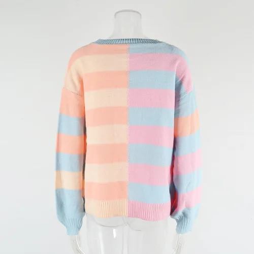 Vista 2 de LCMTWX Suéteres tipo cárdigan para mujer, con cuello redondo en contraste, de manga larga, suéter con cuello en V, suéter para bebé