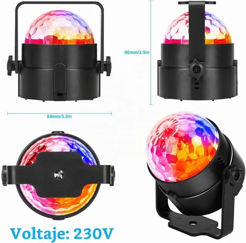 Vista 2 de Luces de fiesta activadas por sonido con control remoto, lámpara