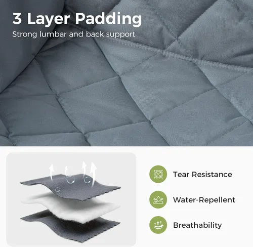 Vista 6 de Silla de campamento acolchada para 3 personas, sofá de campamento de gran tamaño, silla de campamento doble plegable resistente, sofá de dos plazas