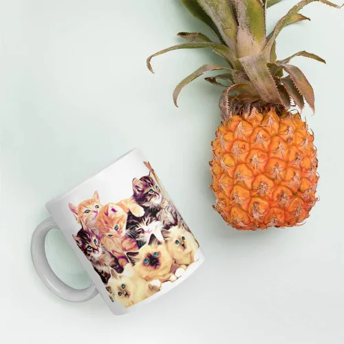 Vista 6 de Bonita taza de cerámica para gatos, regalo de taza de café, gran regalo para amantes de los gatos, gatos, mamá, papá, jefe, compañero de trabajo