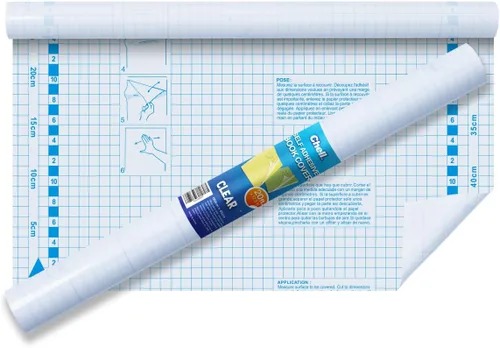 Vista 9 de Chell Rollo de papel de contacto transparente para libros, 17.5 pulgadas x 5 pies, papel protector de cubierta de libros autoadhesivo transparente