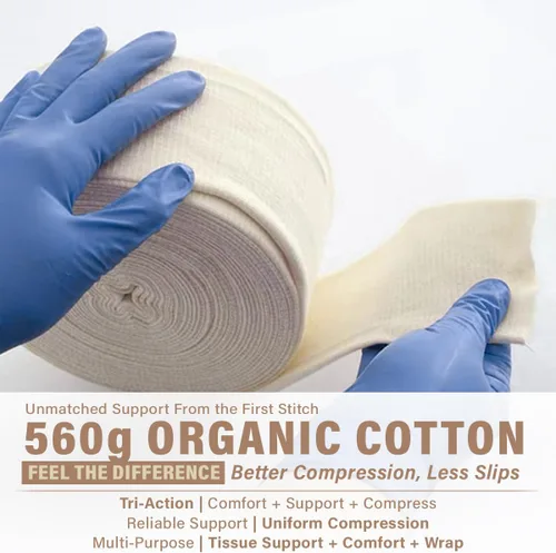 Vista 2 de EVERLIT Vendaje tubular elástico de mezcla de algodón 560D, sin látex, extra grueso transpirable para muñeca, mano, compresión moderada a alta