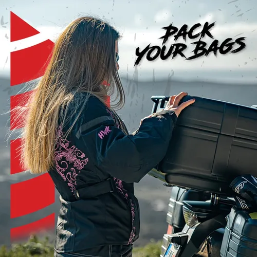 Vista 2 de HWK Chaqueta de motocicleta de aventura/turismo para mujer, chaqueta de motocicleta para mujer con armadura CE para montar en moto enduro