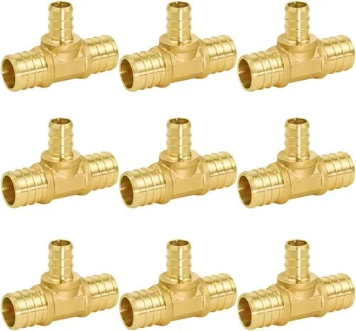 Vista 8 de Hooshing 5 unids 1/2 pulgada Tee PEX montaje Soild latón Barb Crimp accesorios para manguera de tubo PEX