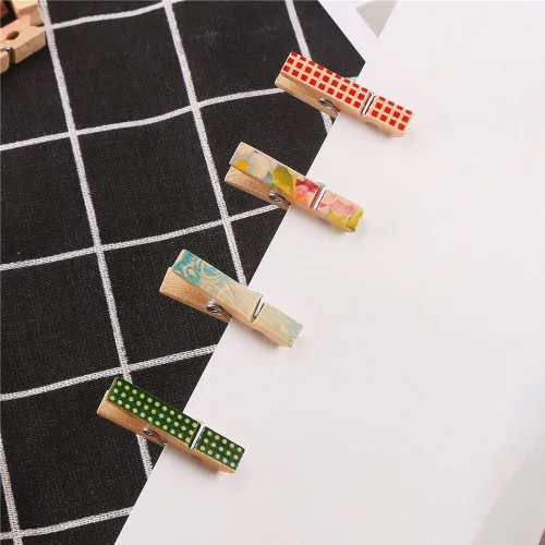 Vista 5 de DECORA Pinza de madera pintada colorida de 1.4 in/1.38 pulgadas, 100 piezas para clips de fotos, álbumes de chatarra, manualidades, envoltura