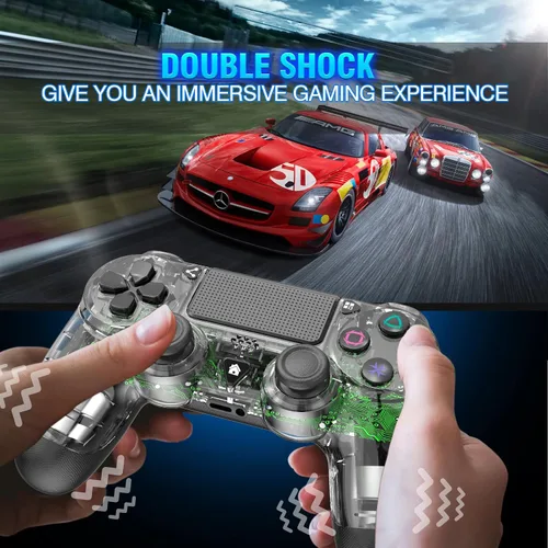 Vista 4 de Actualizado Control remoto inalámbrico para PS4 compatible con Playstation 4SlimPro con doble vibración sensor de movimiento de 6 ejesreemplazo